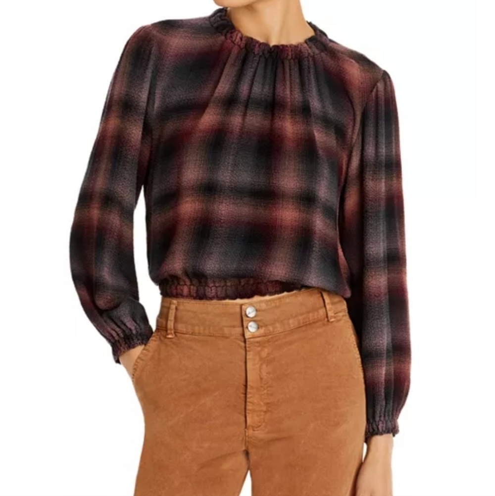 Cloth & Stone Black and Red Plaid Blouse - Picture 3 of 6